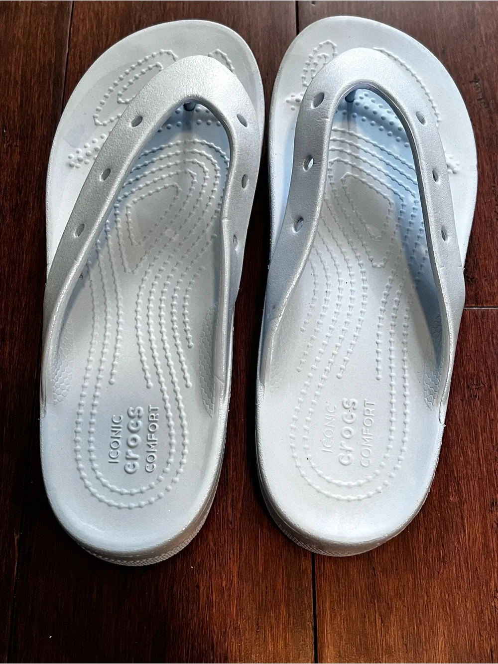 CROCS Women's Light Blue Platform Flip Sandals
